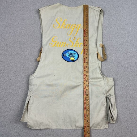 Vintage 60s Chain Stitched Shooting Vest Sz 40 Bob Allen Gun Club Skeet Patch - Picture 6 of 7